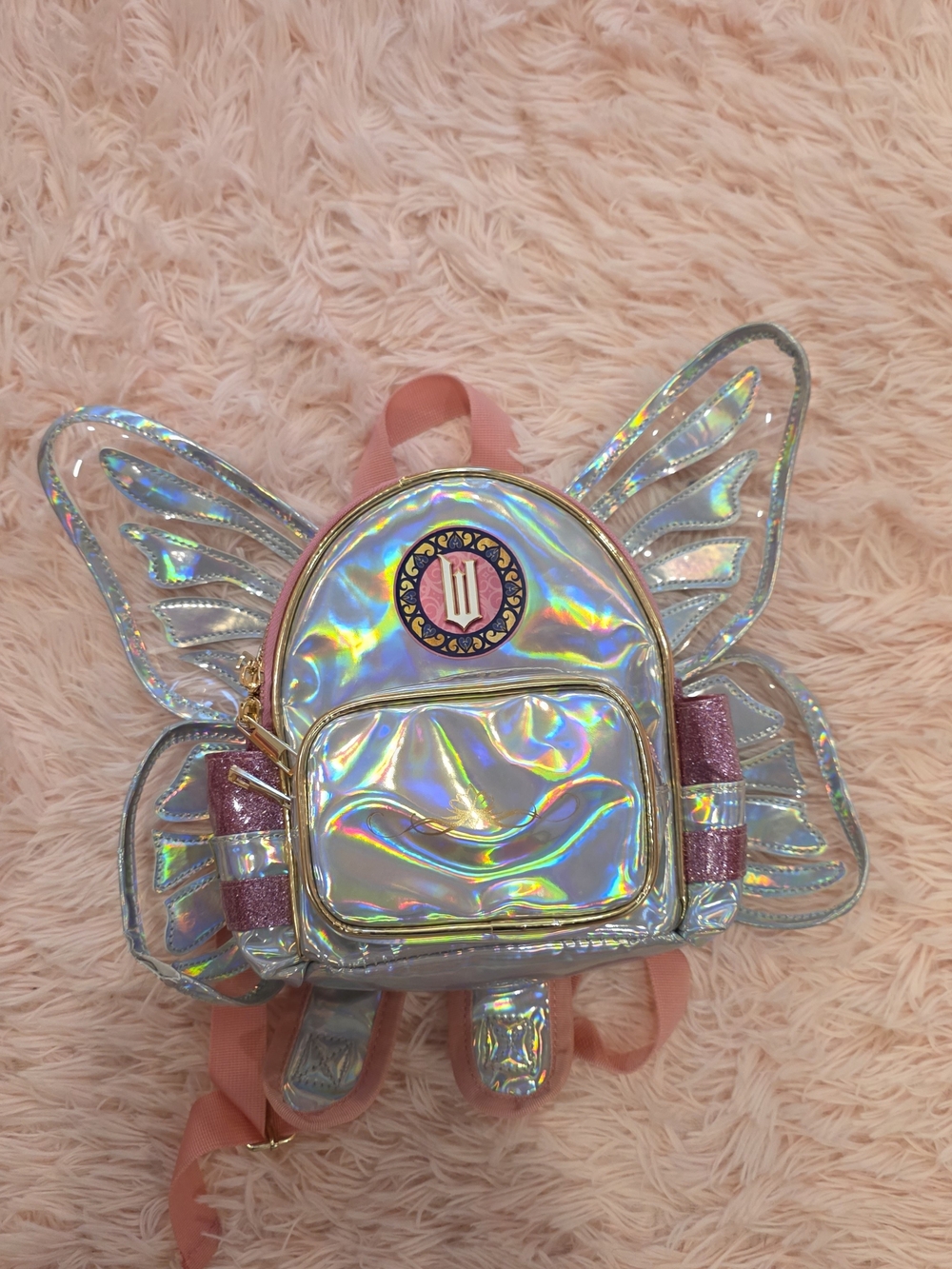 NWOT Lola + The Boys Holographic Fairy Wicked Backpack Iridescent Pink